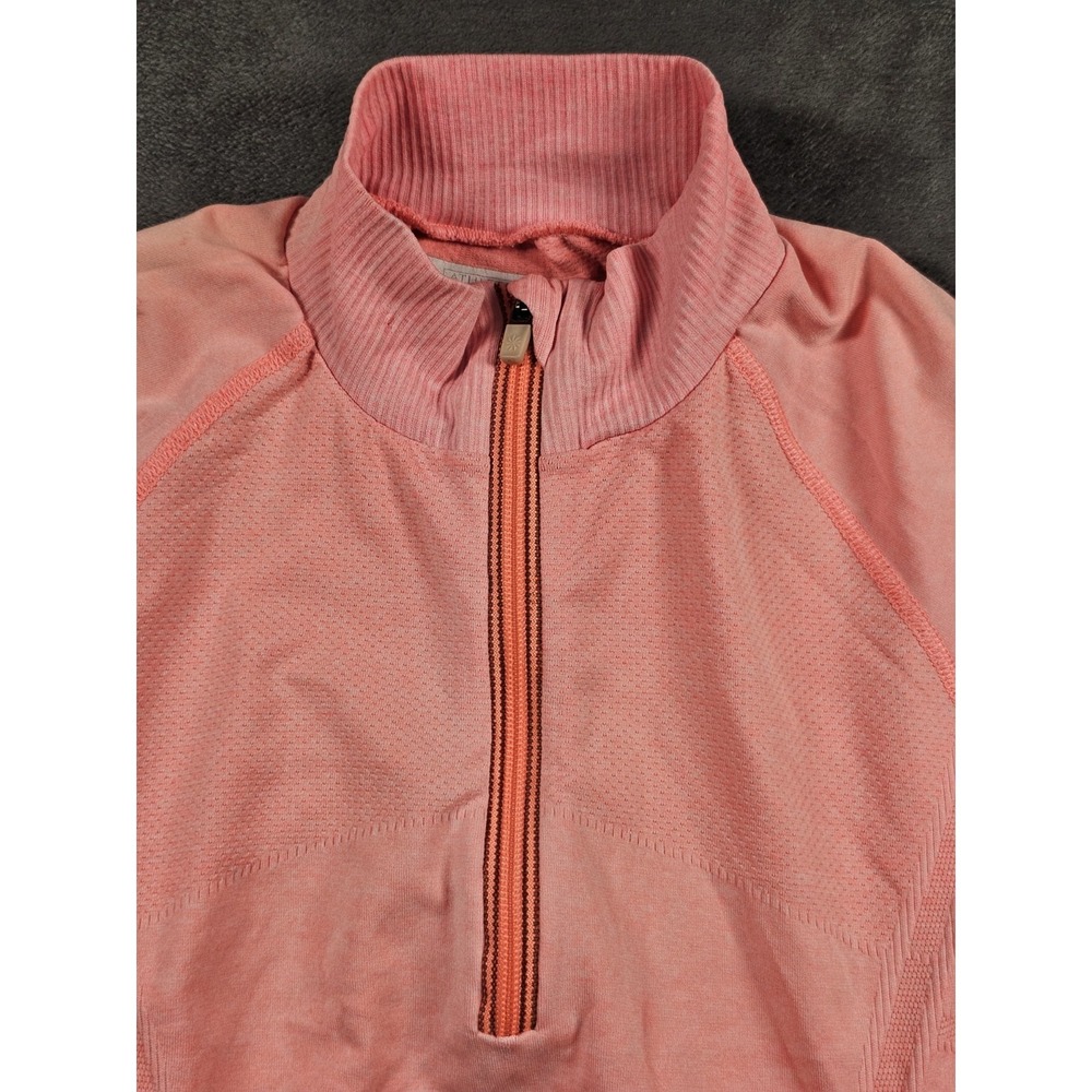 Athleta Womens Medium Coral‎ 1/4 Zip Seamless Athletic Pullover Top - Picture 2 of 9